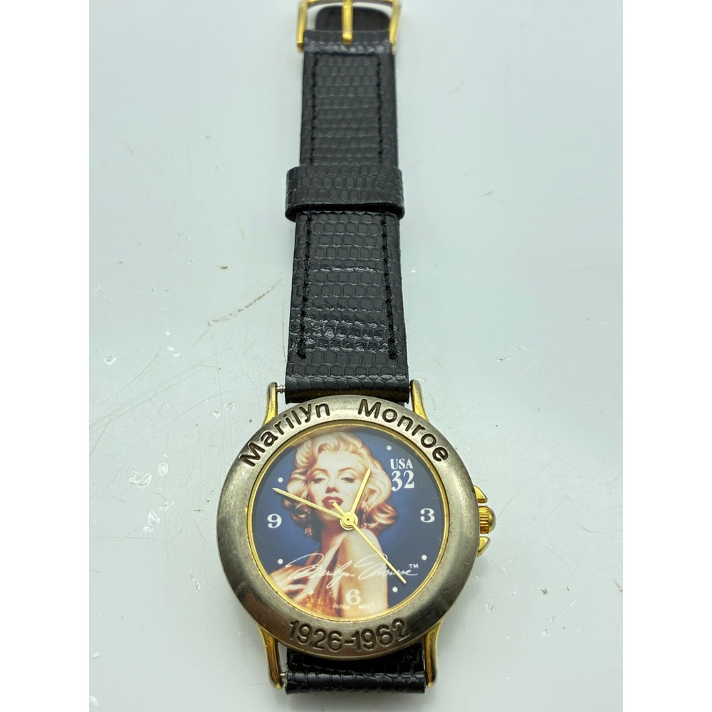 Marilyn Monroe USPS Stamp Watch 32 Cent Commemorative Leather Strap Vintage 1995
